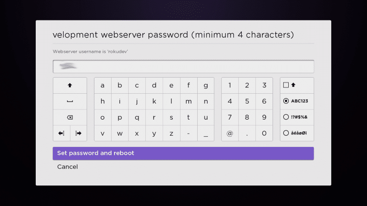 set password and reboot prior to watching iptv on roku