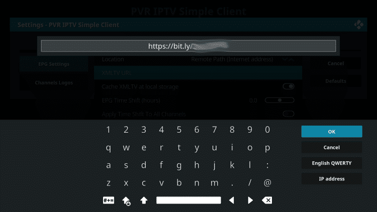 type epg m3u url and click ok